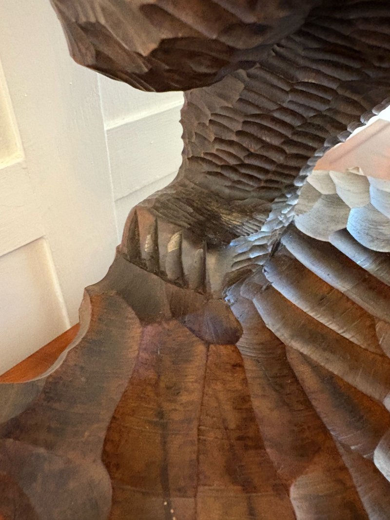 Large Antique Edwardian Quality Carved Linden Wood Japanese Bear Carrying a Fish - Image 13